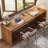 78.7" Extra Long 2-Person Computer Desk, Large Modern Wooden Workstation for Home Office, Double Study & Writing Table, Farmhouse Brown