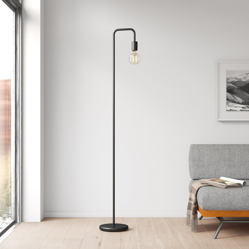 Lampe sur pied arquée 70 po Kazutaka, Noir