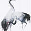 Kumano Two Painted Crane 3-Panel Wall Mural