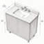 36" Freestanding Bathroom Vanity Natural Granite Countertop Ceramic Basin Woodgrain Cabinet 3 Pre drilled Faucet Holes