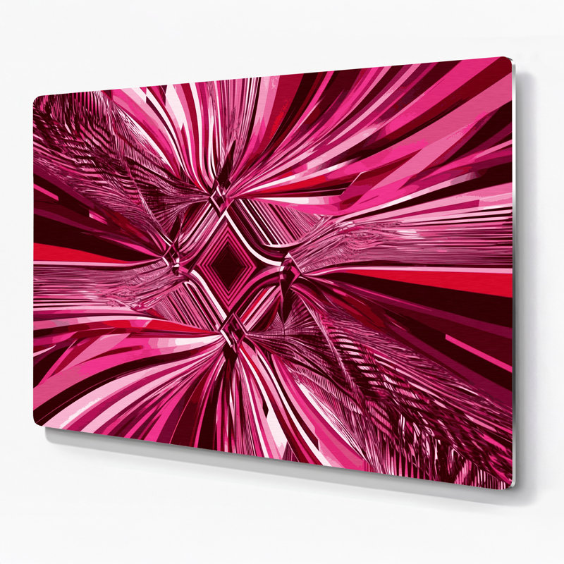 Art mural Op mauve en métal 52, H 20 po x l 30 po