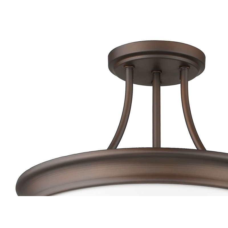 Dormington Glass Semi Flush Mount, Oiled Bronze