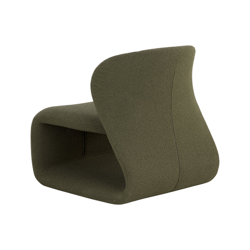 Lounge Chair, Green Polyester