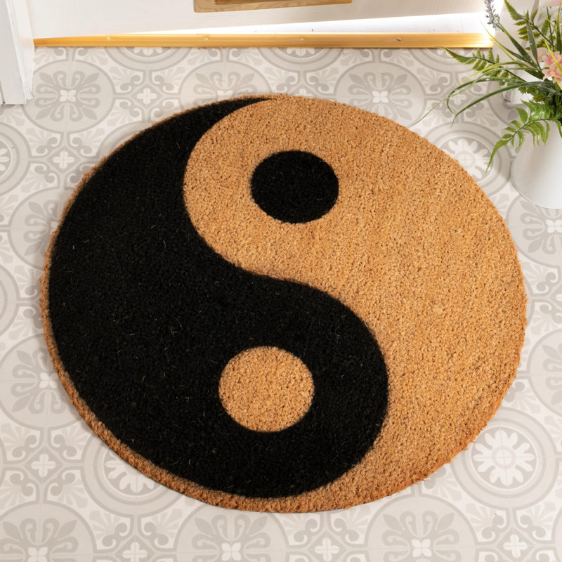 Pursel Non-Slip Indoor Doormat, Black/Beige