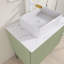 30 po Meuble-lavabo autoportant vert clair simple avec comptoir en pierre frittée blanc de Carrare non assemblé