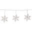 100 lumières de Noël en forme de flocon de neige scintillant transparent - fil blanc 8,6 pi