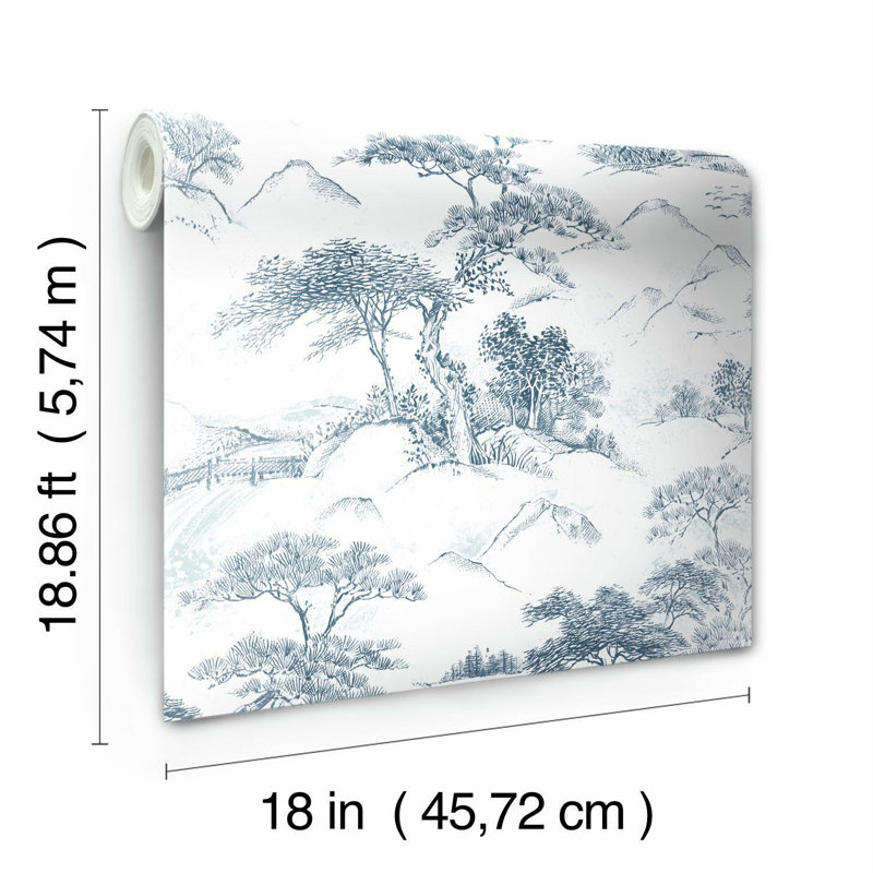 Papier peint adhésif pour peau d'oriental ORIENTAL, Bleu/Blanc