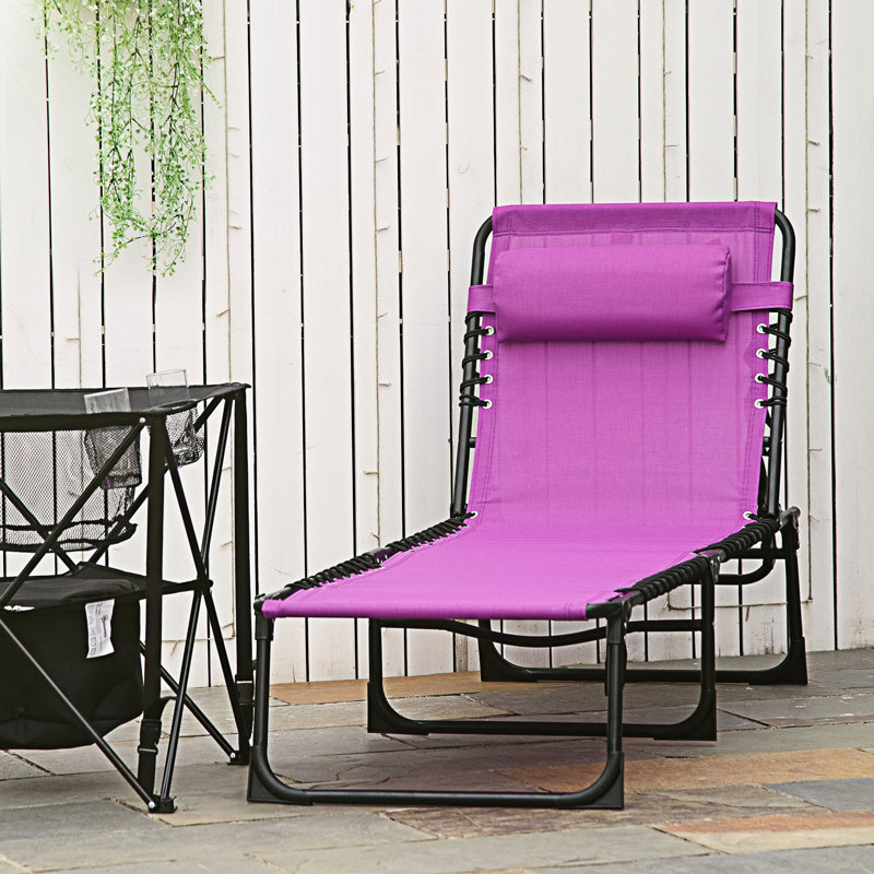 Chaises longues d'extérieur pliantes avec coussin