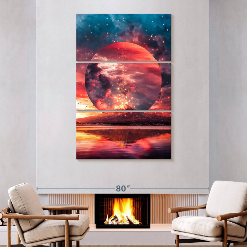 Alvord Volcano Blazing Sky, 74" H x 48" W