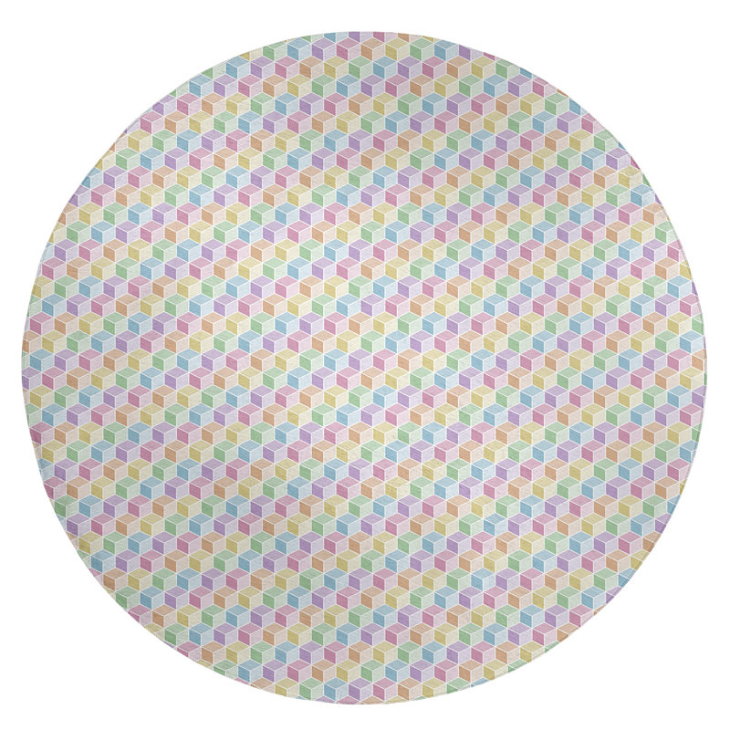 Chenille Geometric Indoor Rug, Round 5'