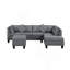 Canapé, chaise et repose-pieds 104,5 po, gris