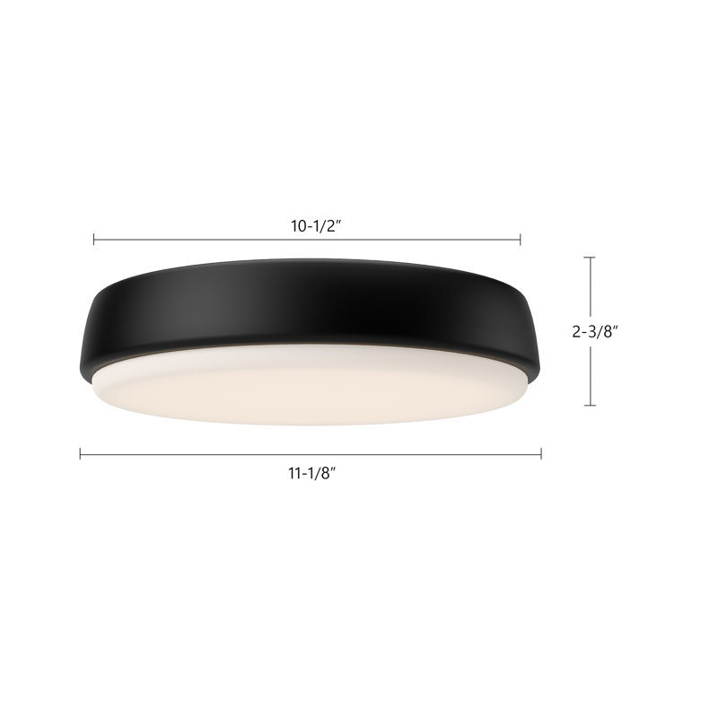 Plafonnier encastré à DEL Laval, Doré vieilli, H 2,375 po x l 11,125 po x P 11,125 po