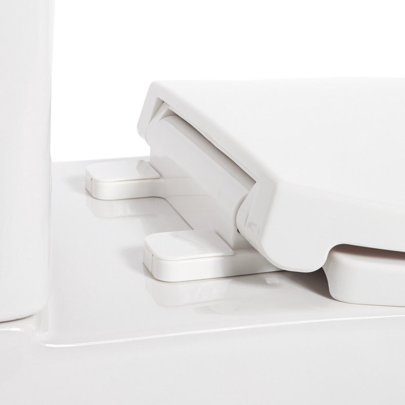 Grayvik 1.28 GPF Two Piece Elongated Toilet, White/Polished Chrome