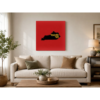 Home Sweet Louisville — Kentucky State Silhouette — Canvas Wall Art