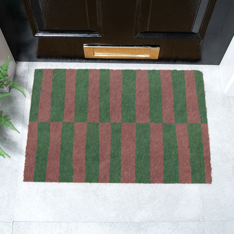 Half Stripes Coir Doormat, 40cm W x 60cm L
