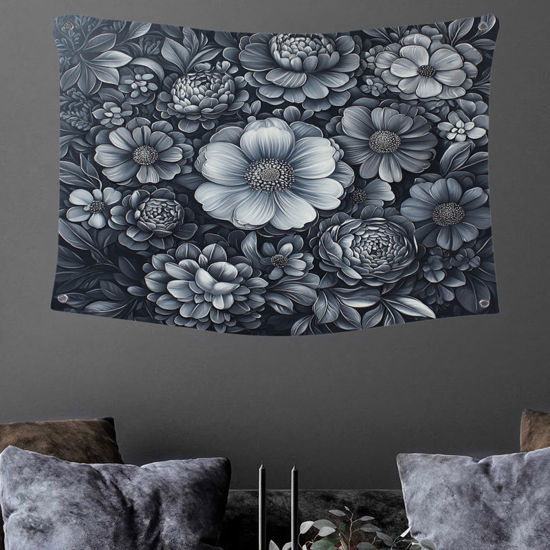 Tapisserie murale fleurs - décoration murale florale, H 50 po x l 60 po