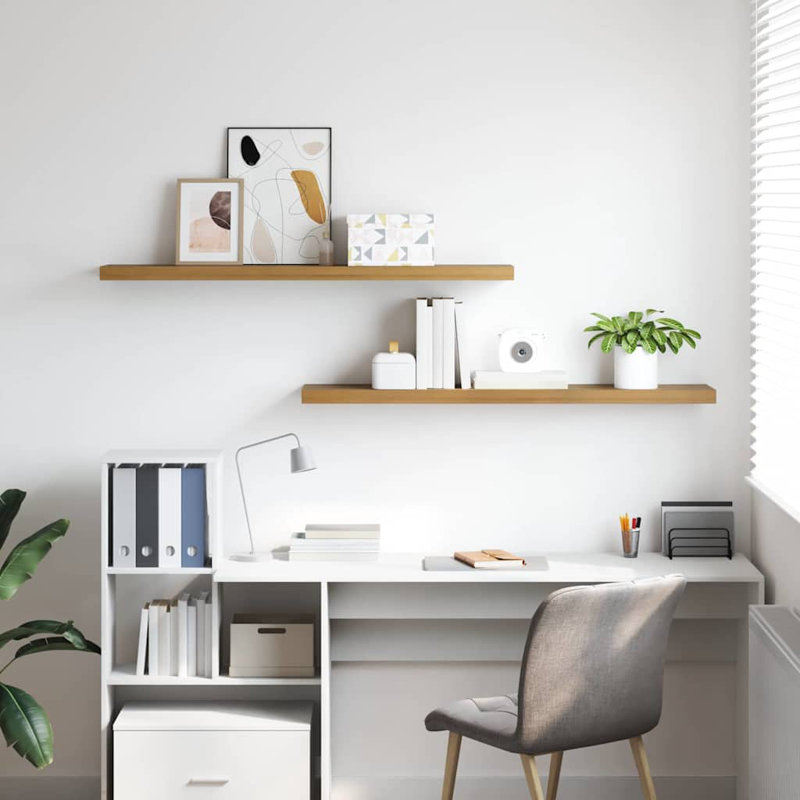 Floating Shelf, 4cm H x 120cm W x 23.5cm D, Brown