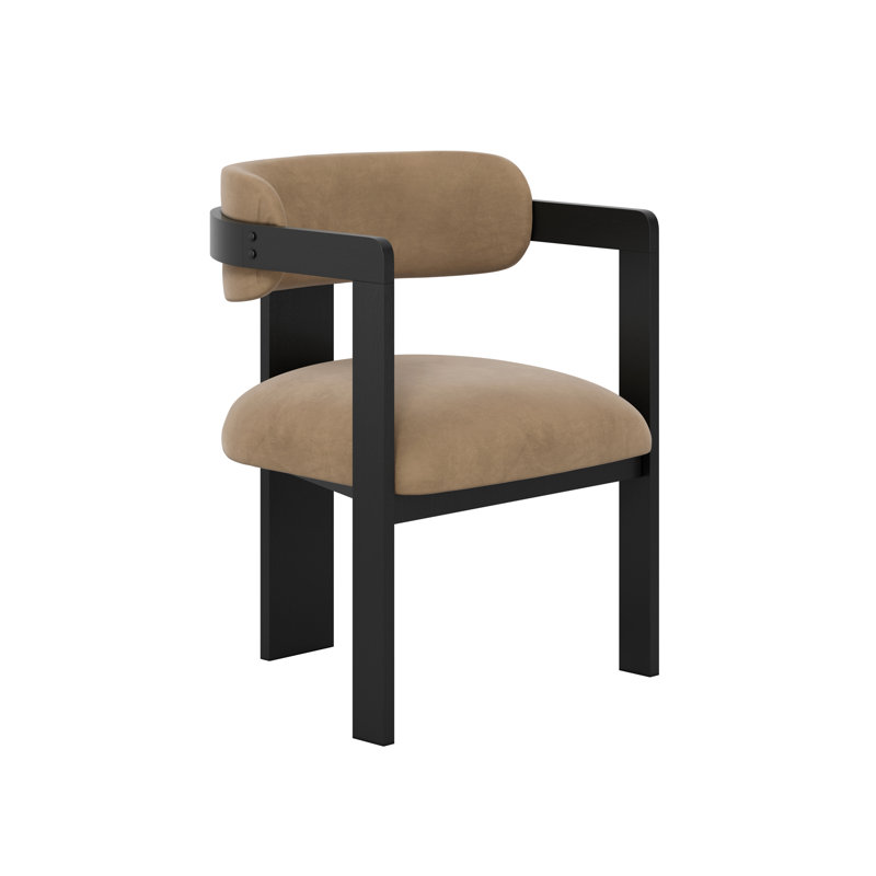 Mai Upholstered Dining Chair, Mole, Black