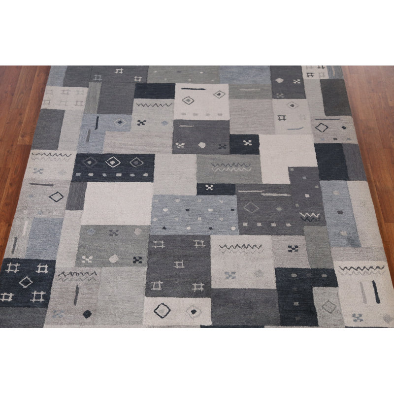 Tapis à motif géométrique gris Gabbeh