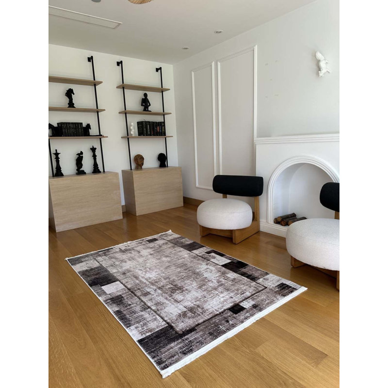 Tapis en coton avec envers antidérapant Lanney, Rectangle 2 pi 7 po x 9 pi 10 po