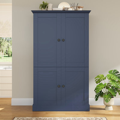 Freestanding Kitchen Schaffner with 4 Doors, 3 Drawers and 6 Door Shelves