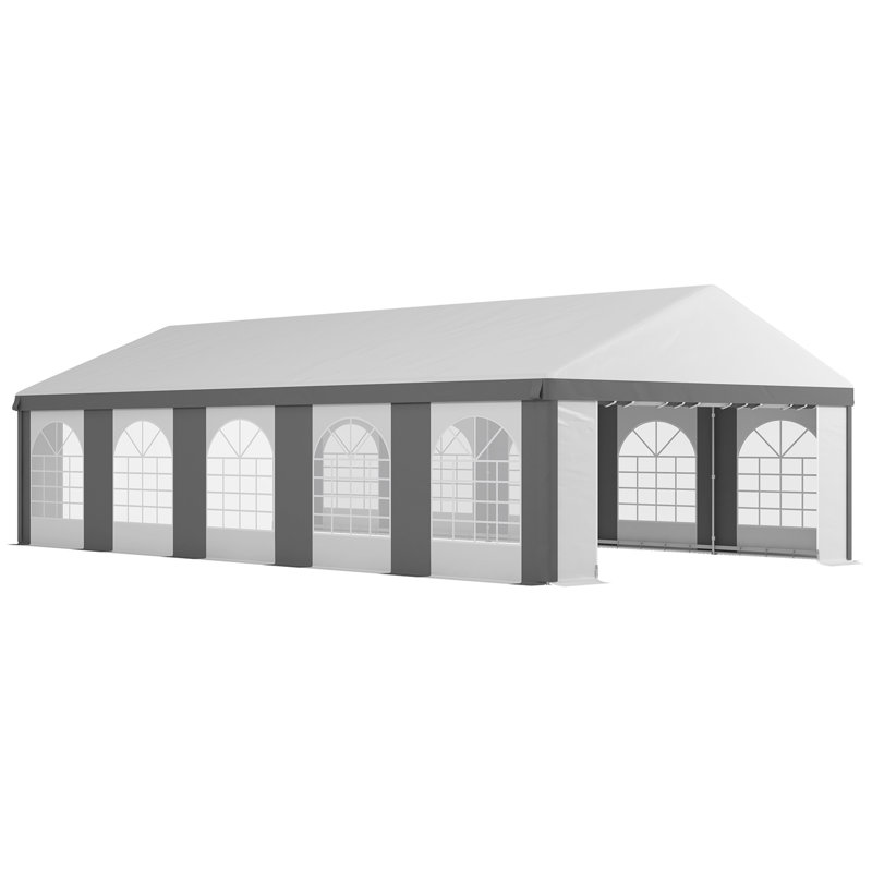 Steel Party Tent, White/Gray, 20' x 33'