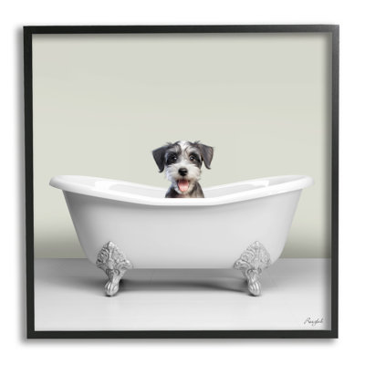 " Pastel Puppy In Bathtub " by Roozbeh
