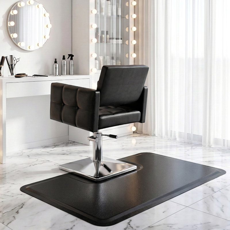 Tapis de sol anti-fatigue pour salon et salon de coiffure noir
