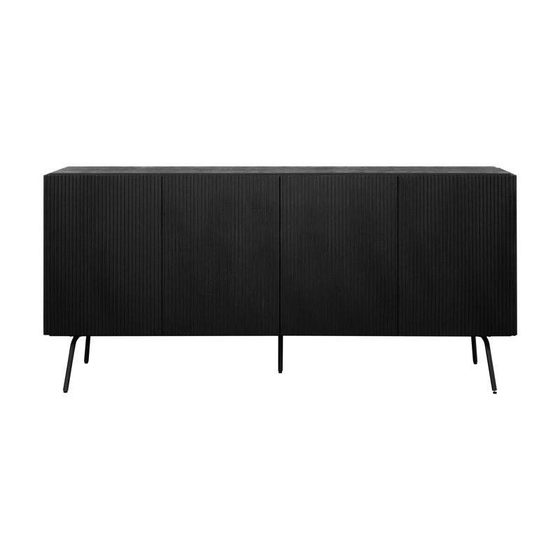 Buffet Cabinet with Vertical Groove Design and Metal Legs, Storage Cabinet for Dining Room, Living Room, and Hallway, Effortless Assembly