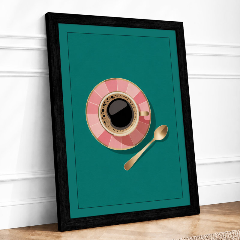Teacup Arrangement Minimalist - Print, Black, A3 - 42.0 x 29.7 cm