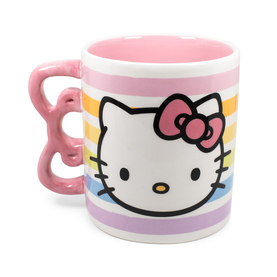 Hello Kitty Bow Handle Ceramic Mug | Holds 20 Ounces Silver Buffalo