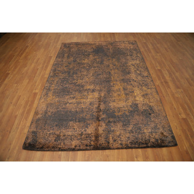 Handmade Distressed Look Abstract Area Rug 6x8