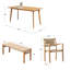 Ensemble de salle à manger 4 pièces en bois d'acacia avec chaise empilable Mauricio