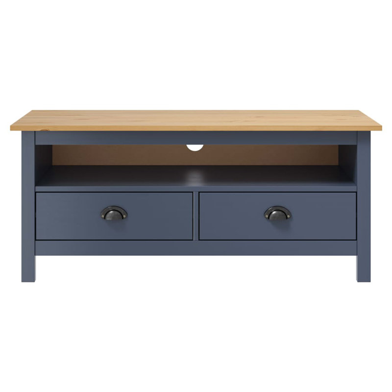 Latique Solid Wood TV Stand, Gray/Honey Brown