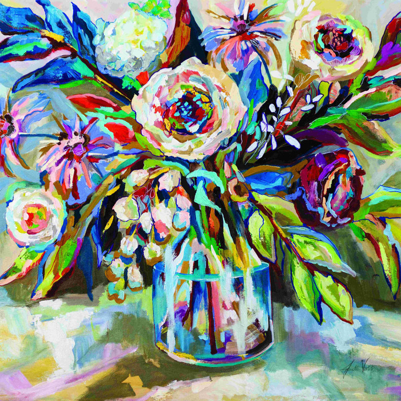 «It Warms My Heart Crop» par Jeanette Vertentes - peinture sur toile tendue, Wrapped Canvas, Non, H 12 po x l 12 po