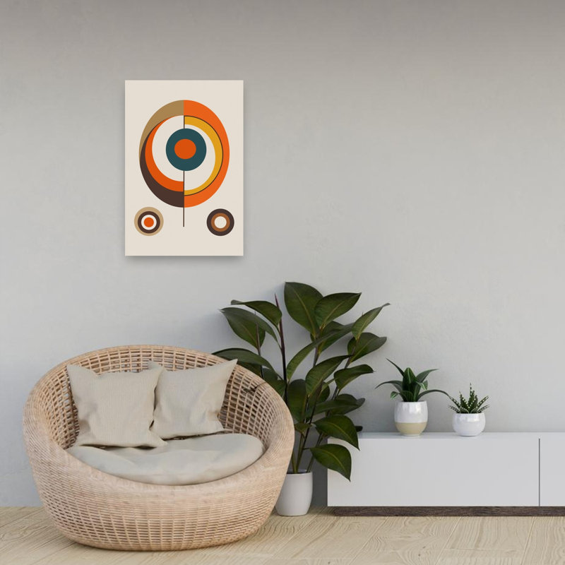 " Split Geometric Circles Abstract Bold Colourful Wall Art Print " Print, H 24 po x l 16 po