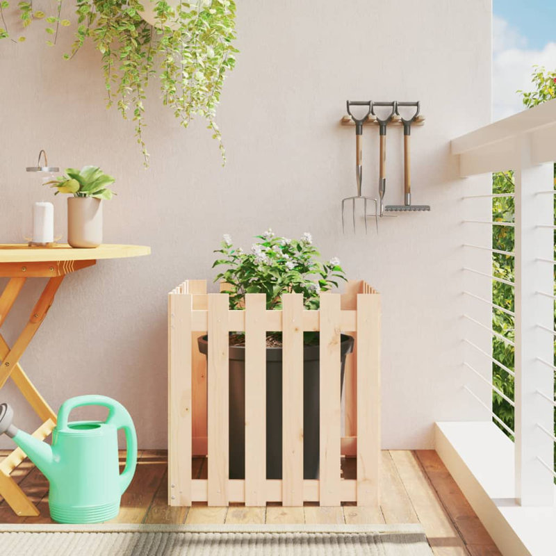 Nabeela Wood Planter Box, 60cm H x 60cm W x 60cm D, Natural