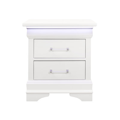 Table de chevet blanche Charlton avec DEL