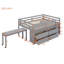Lit mezzanine avec bureau d'écriture rétractable et 4 tiroirs, lit mezzanine en bois avec bureau portatif latéral et tablettes-118007858-118007856