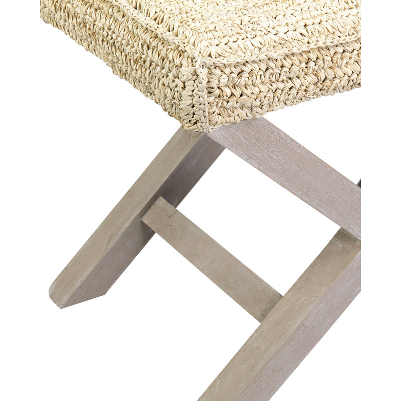 Bowden Solid Wood Accent Stool, Tan