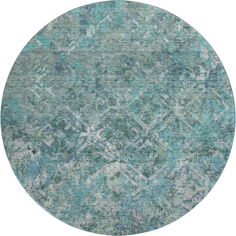 Tapis sauge de qualité supérieure Prisco, Rond 8 pi