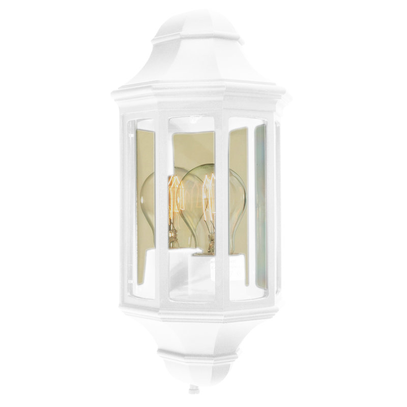 Werchter Outdoor Wall Lantern, White, 41cm H x 18cm W x 13cm