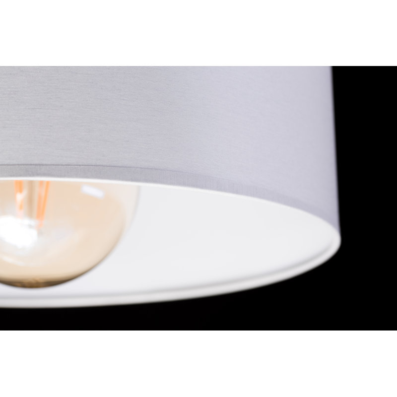 Pascua 2 - Light Black Drum Pendant, White