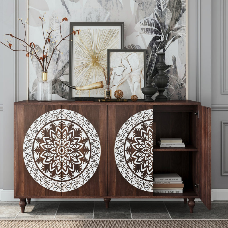Buffet 60 po Boho, Dark Walnut