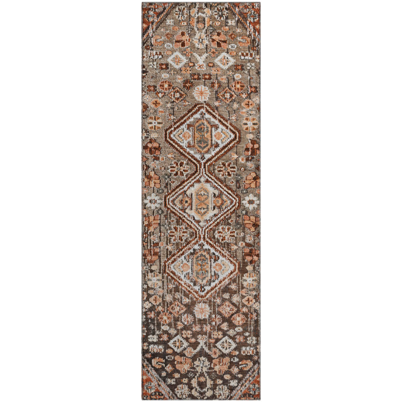 Premium Machine Washable Ashington AMF1834 Aztec Rug, Runner 2'3" x 7'6"