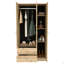 Armoire à 3 portes avec tiroirs, tablettes et tringle suspendues austral - chêne clair / noir-921924698