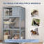 Maison pour chat d'extérieur sur roulettes H 66 "avec plateformes de hamac Catio