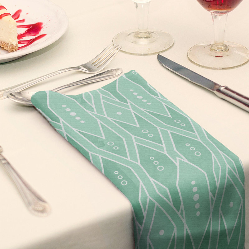 Serviette à motif treillis Mcguigan, H 10 po x l 10 po x P 0,1 po, Vert, Coton