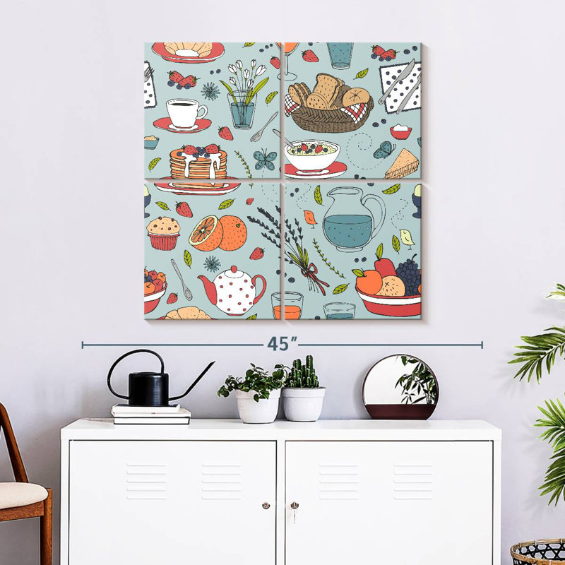 Senne Breakfast Food Pattern, 32" H x 32" W