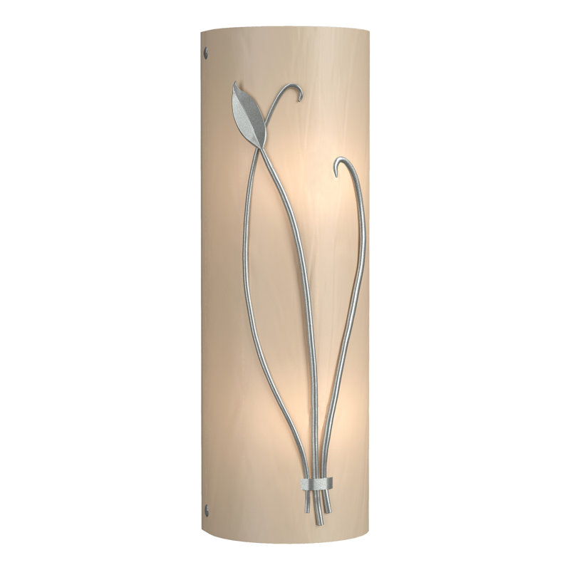 Leaf 2 - Light Flush Mounted Sconce, White Art Glass, Left, Vintage Platinum